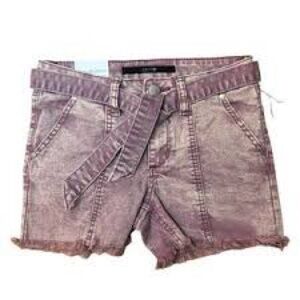 Joe’s Jeans Girls Belted acid-wash Jean Shorts